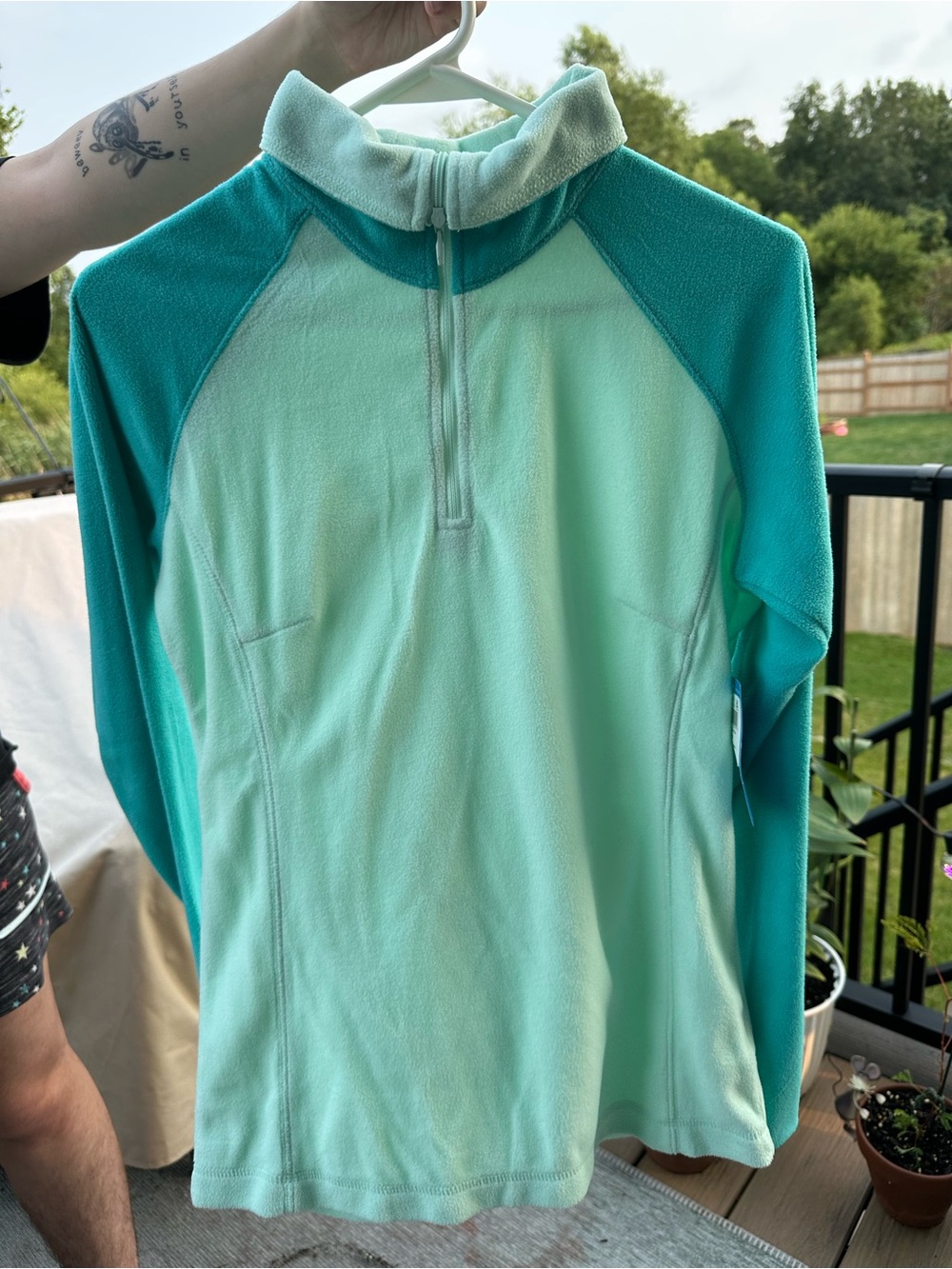 Women's Two-Tone Quarter-Zip Fleece Pullover NWT